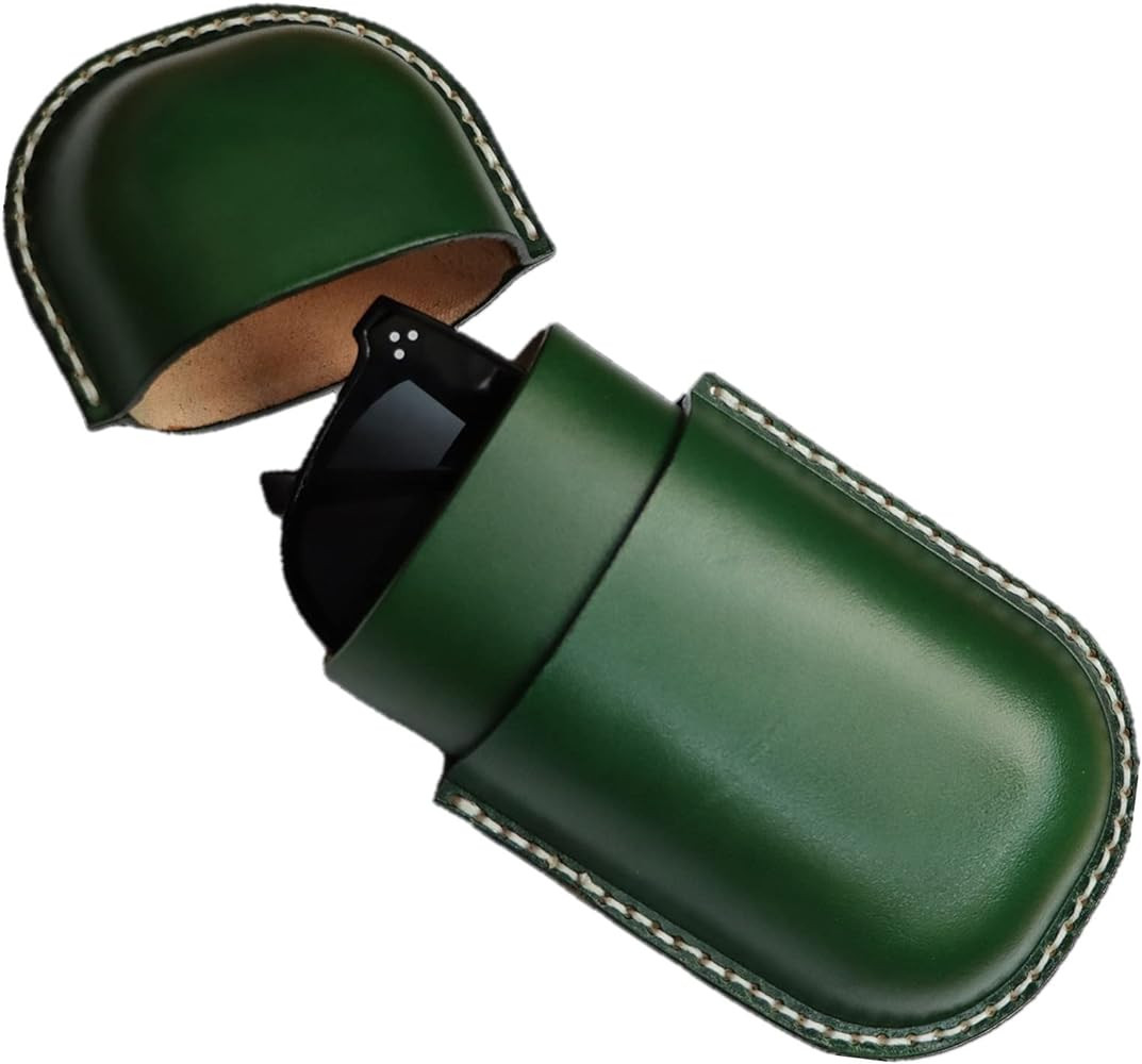 Leather Glasses Case Cowhide Vintage Men And Women Nearsighted Glasses Sunglasses Travel Anti-Cru... | Amazon (US)