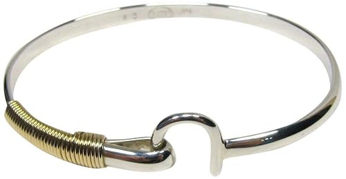 St. Croix Style Hook Bracelet 4 mm wide, Sterling Silver and 14K Gold Fill Island Love Bracelet | Amazon (US)