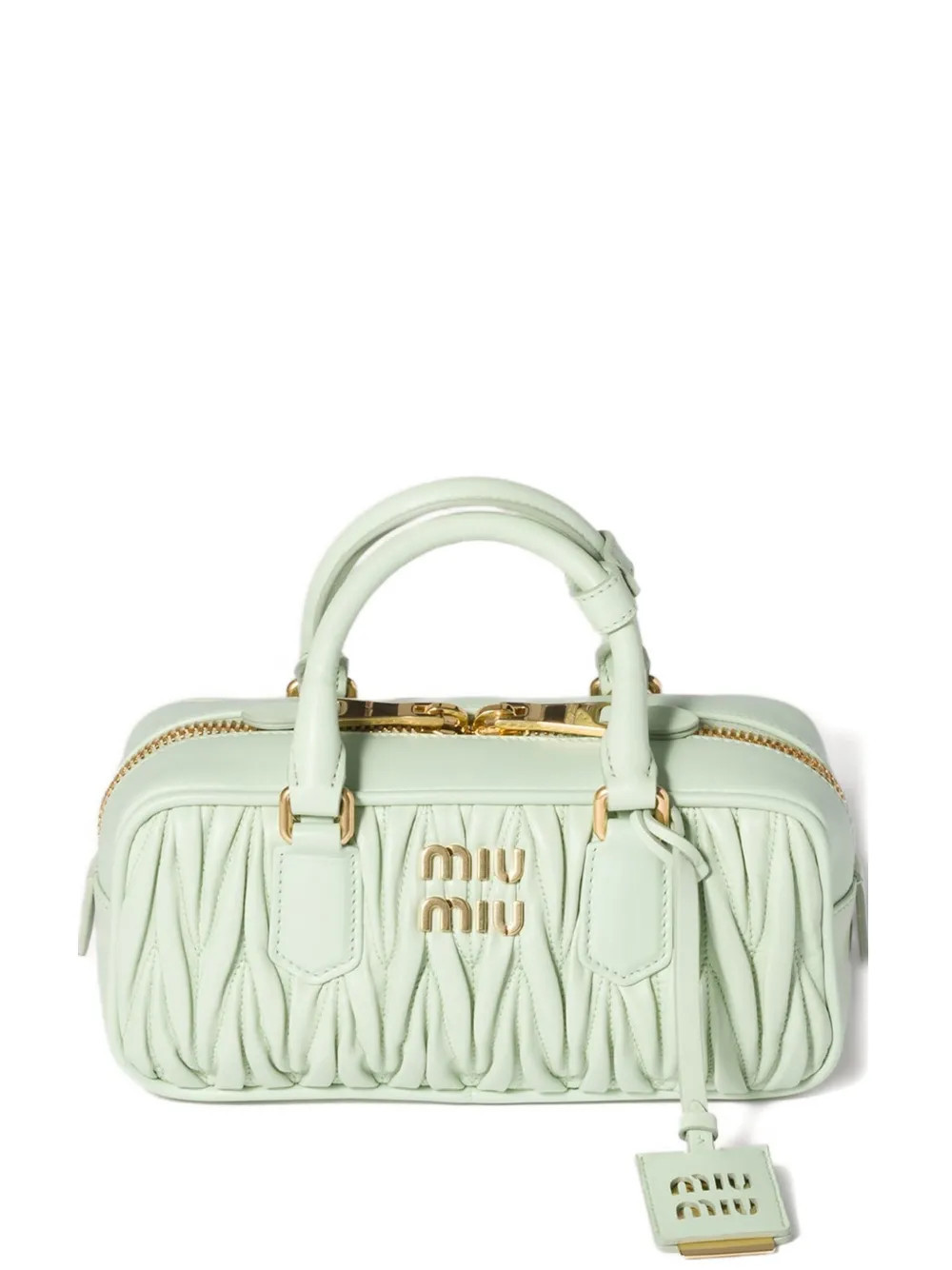 Miu Miu Arcadie matelassé leather tote bag - Green | Farfetch Global
