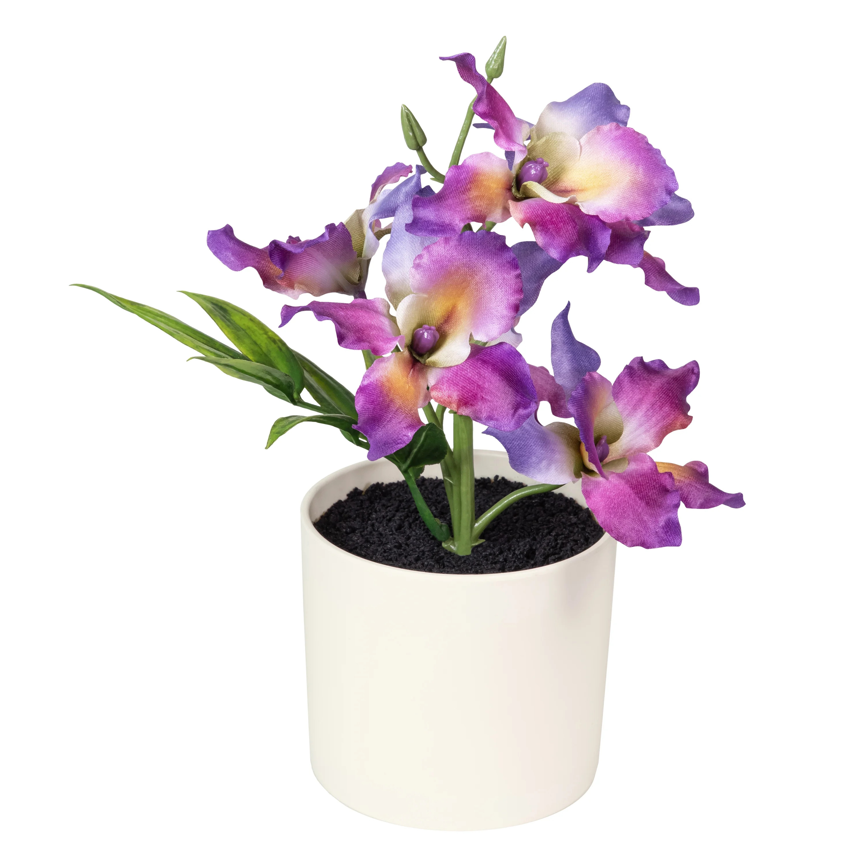 Mainstays 9.5" Artificial Purple Orchid in Cream Pot, for Indoor Use | Walmart (US)