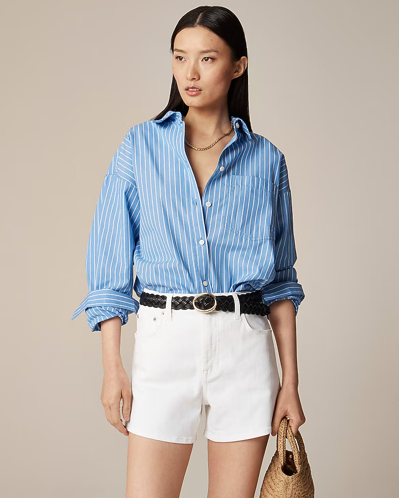 High-rise white denim short | J. Crew US