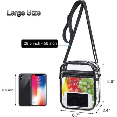 atopo Clear Bag Clear Bag for Stadium Events Clear Crossbody Bag Clear Purse with Adjustable Shoulder Strap | Walmart (US)