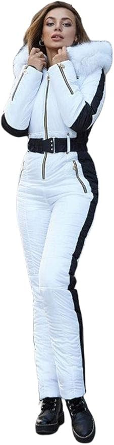 Yousify Womens Winter Onesies Ski Jumpsuits Outdoor Sports Waterproof Snowsuit Removable Fur Coll... | Amazon (US)