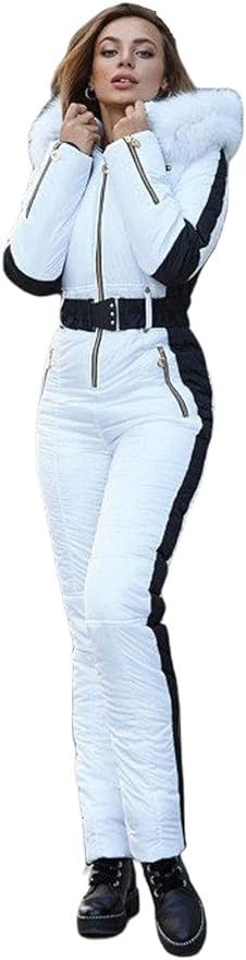 Yousify Womens Winter Onesies Ski Jumpsuits Outdoor Sports Waterproof Snowsuit Removable Fur Coll... | Amazon (US)