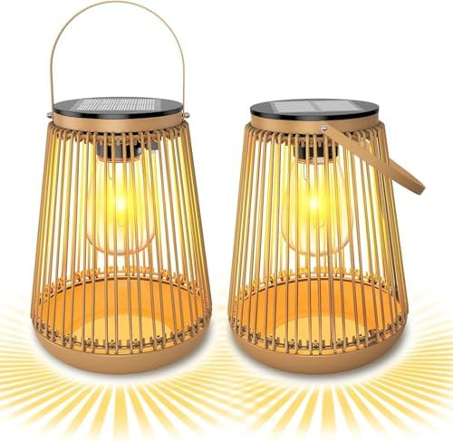 Solar Lanterns, KagoLing Solar Lights Outdoor Waterproof Hanging Hand-Woven Lanterns, Garden Deco... | Amazon (US)