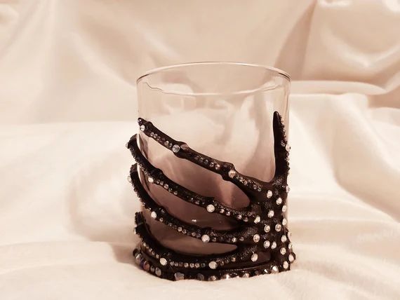 Skeleton Hand Cup. Glass/rhinestone - Etsy | Etsy (US)