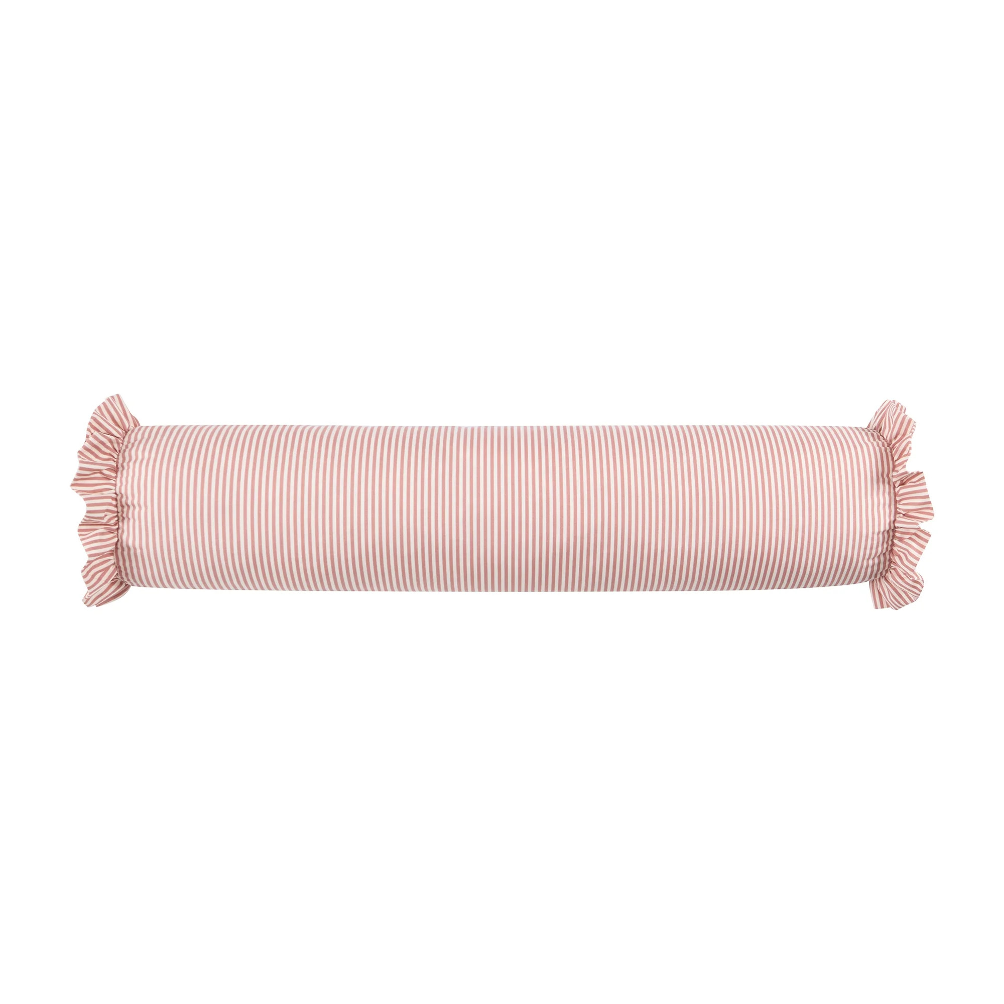 Home Decor Collection 8" x 36" Pink Striped Ruffle Bolster Decorative Pillow | Walmart (US)
