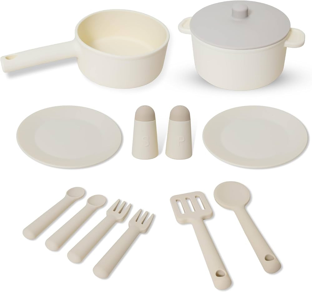 BubsN'Bubbly13 Piece Silicone Kids Kitchen Set, Pretend Play Kitchen Set, Play Kitchen Accessorie... | Amazon (US)