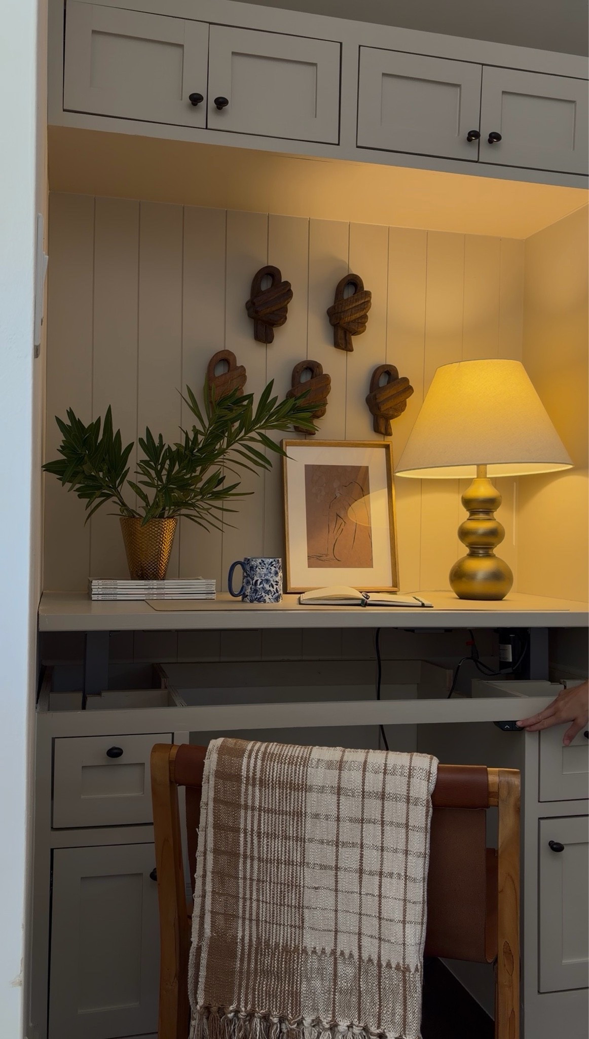 Hiding a standing desk in cabinetry made all the difference!

#LTKHome