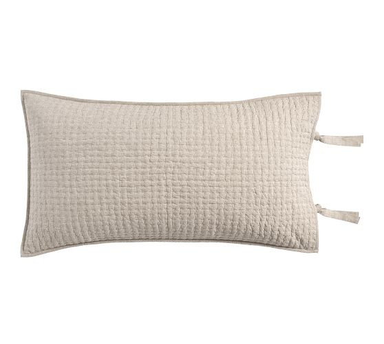 Pick-Stitch Handcrafted Cotton/Linen Quilted Sham | Pottery Barn (US)