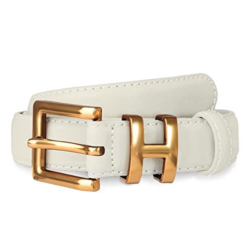 Women's Fashion Classic Metal Buckle Leather Belt with Jeans Dress | Amazon (US)