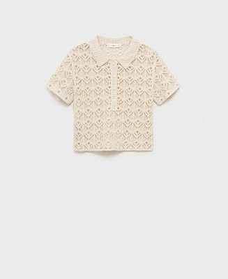 Mango Women's Short-Sleeved Crochet Sweater - Macy's | Macy's