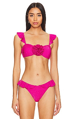 BEACH RIOT Poppy Bikini Top in Fuchsia Peony from Revolve.com | Revolve Clothing (Global)