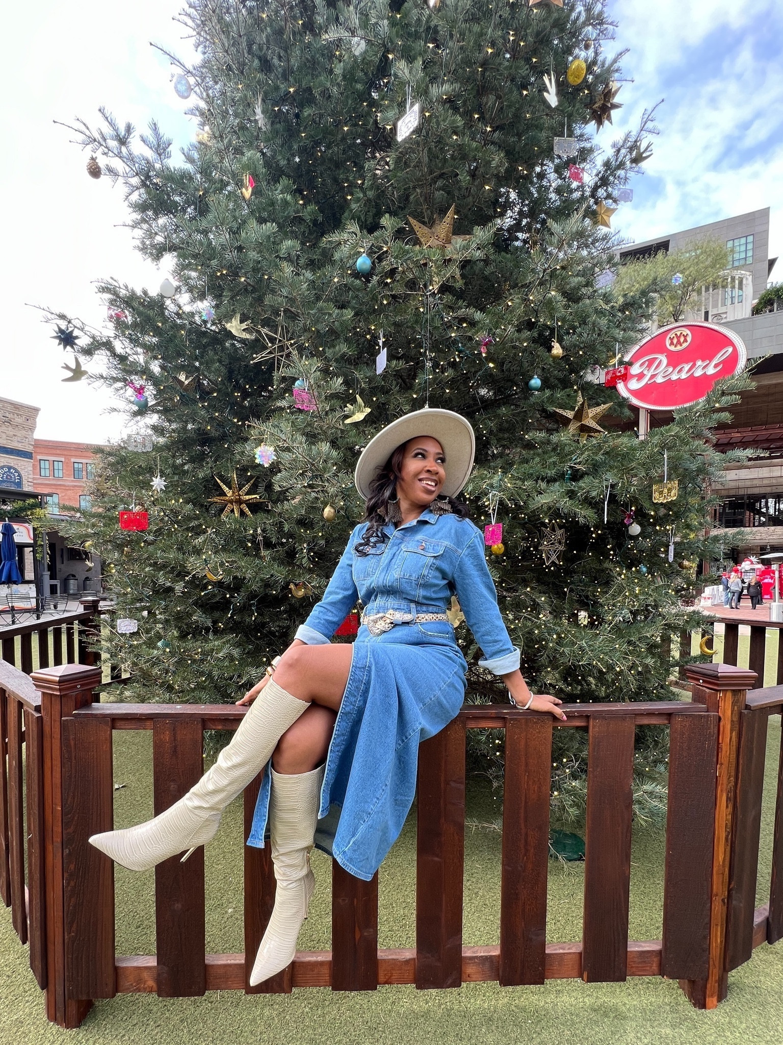 When western fashion meets the holiday spirit, you get this denim masterpiece amidst the Christmas magic! 🌟🎄💋

#christmastree #holidayoutfits #boots #denim #hats 

#LTKstyletip #LTKover40 #LTKHoliday