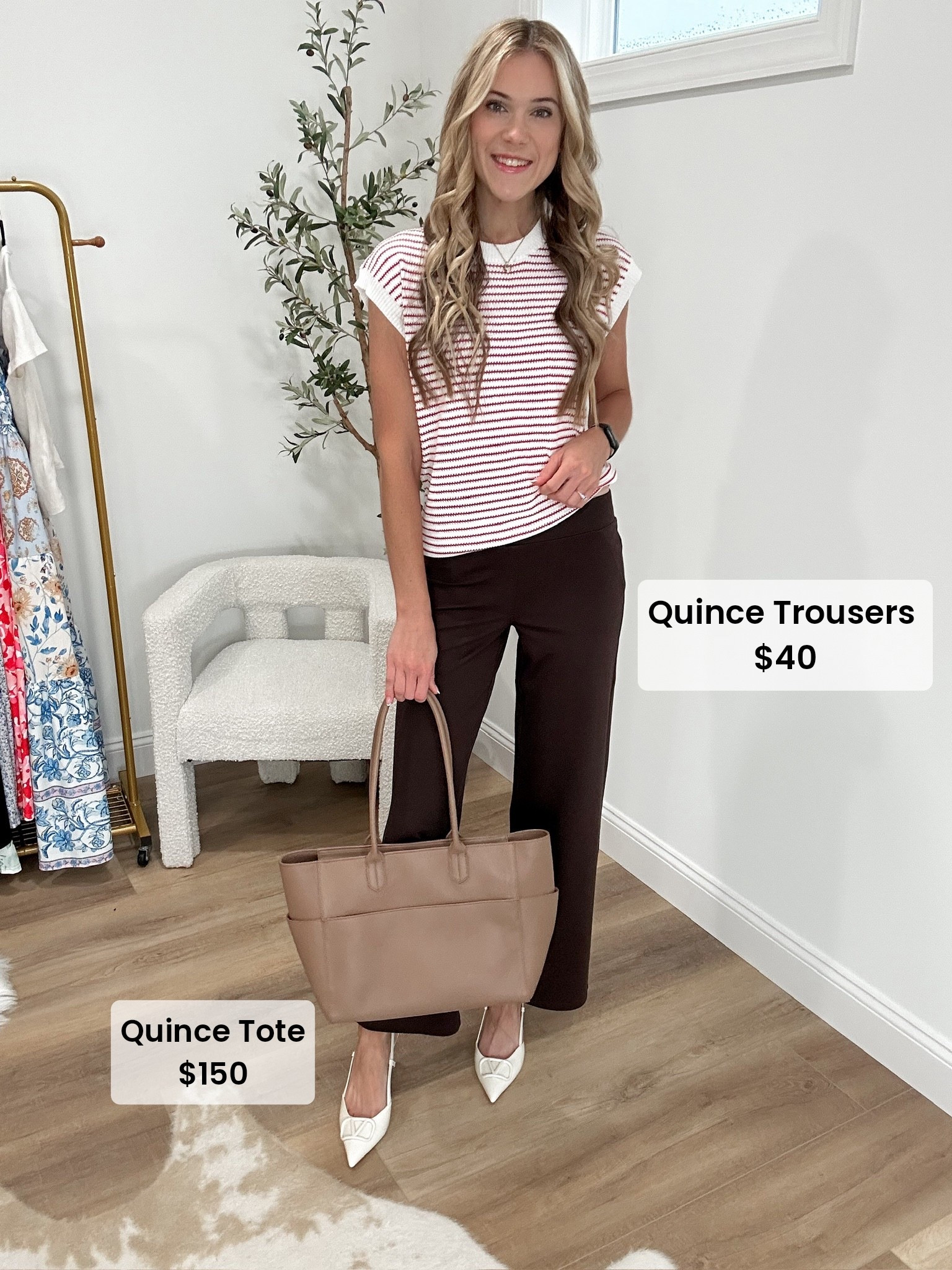 Workwear but make it chic.
Obsessed with these $40 Quince trousers — comfy, polished, and perfect for the office or errands. Paired with my go-to structured tote ($150) that fits everything without sacrificing style.
Wearing size XS in the pants.

#LTKWorkwear #LTKStyleTip