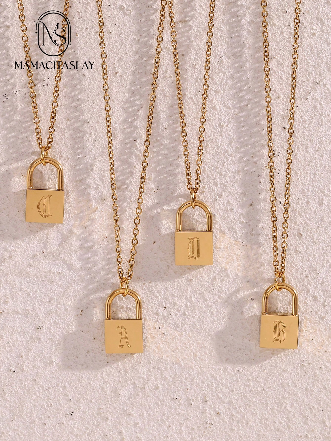TrendsMamacitaSlay 1pc Fashionable Stainless Steel Letter Detail Lock Charm Necklace For Women Fo... | SHEIN