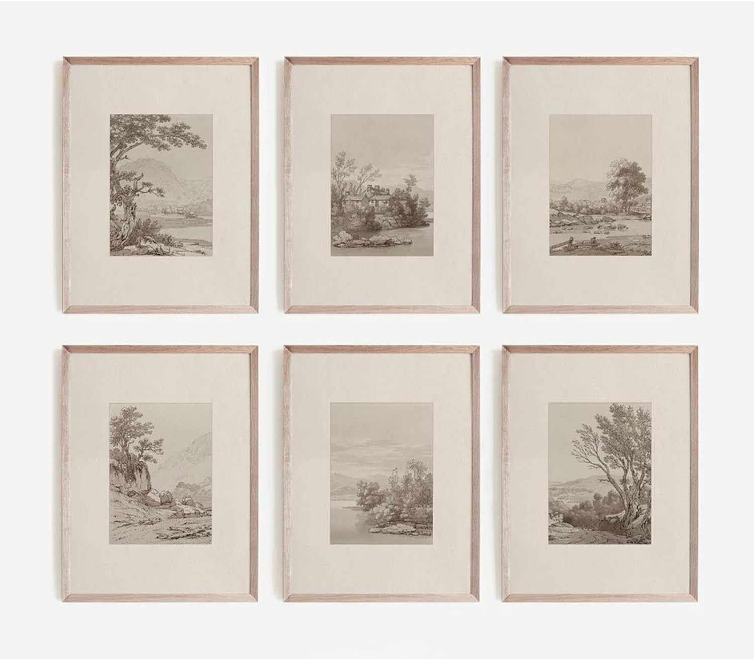 Joocrise Neutral Wall Art Decor Set of 6 Vintage Canvas Wall Art Rustic Farmhouse Wall Art Botanical Prints Country Pictures Neutral Vintage Artwork for Living Room Bedroom 12x16 Inch Unframed | Amazon (US)