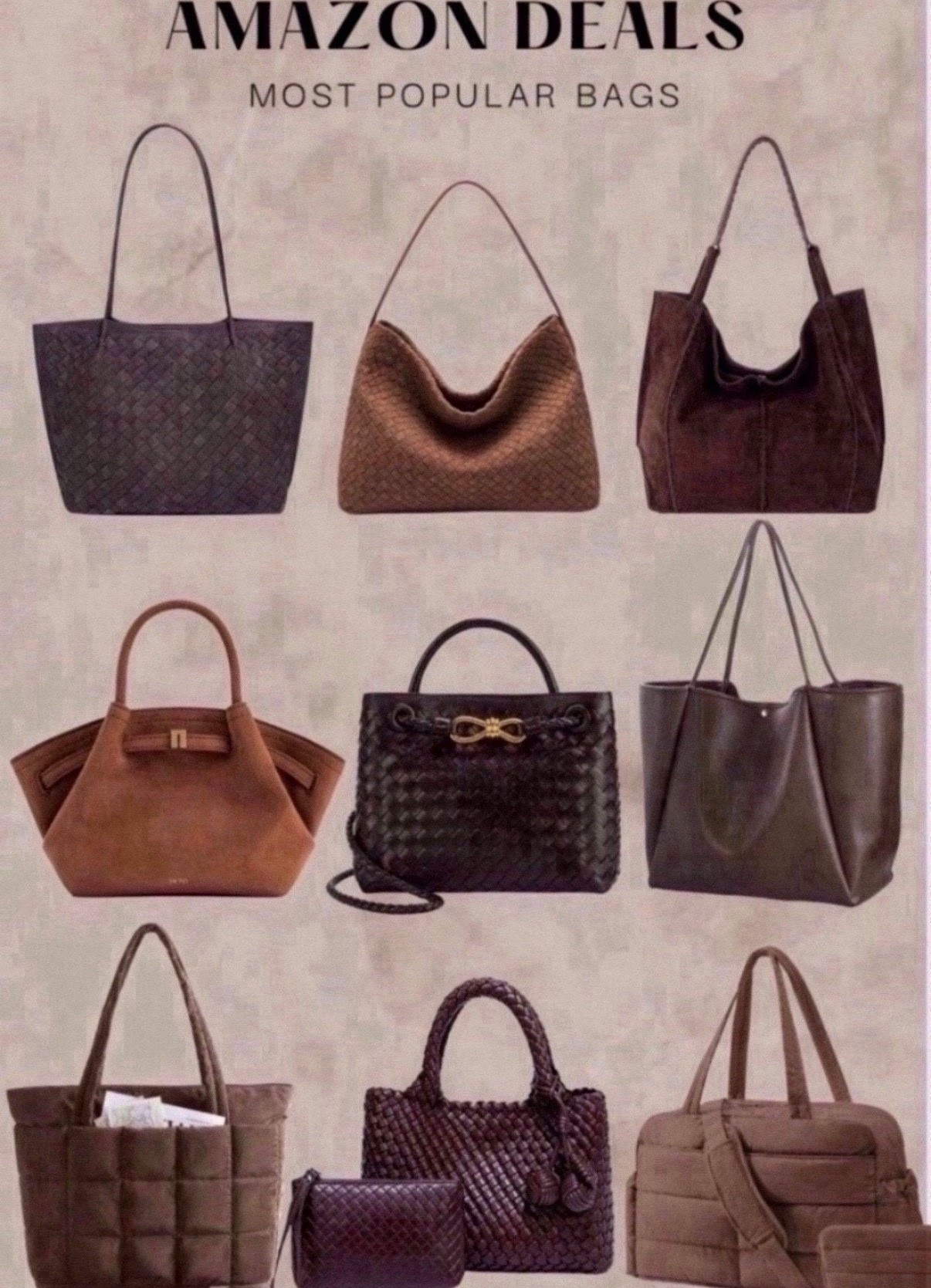 bestselling handbags 
tote bag 
brown aesthetic 






#amazonfashion #winterfashion #travelbag #workbag
