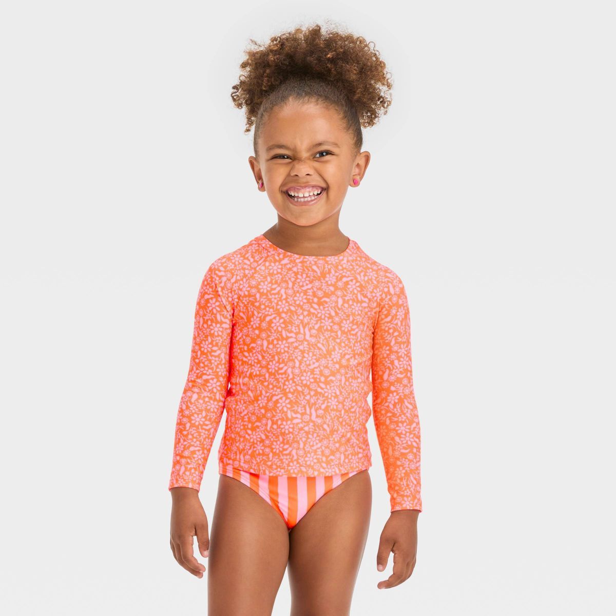 Toddler Girls' Rash Guard Set - Cat & Jack™ Orange 5T | Target