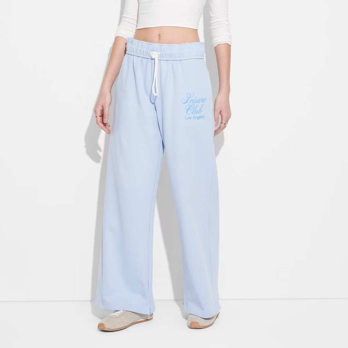 Women's Leisure Graphic Lounge Pants - Light Blue | Target