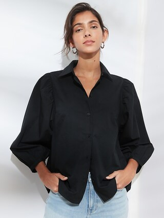 Puff-Sleeve Button-Down Shirt | Banana Republic Factory