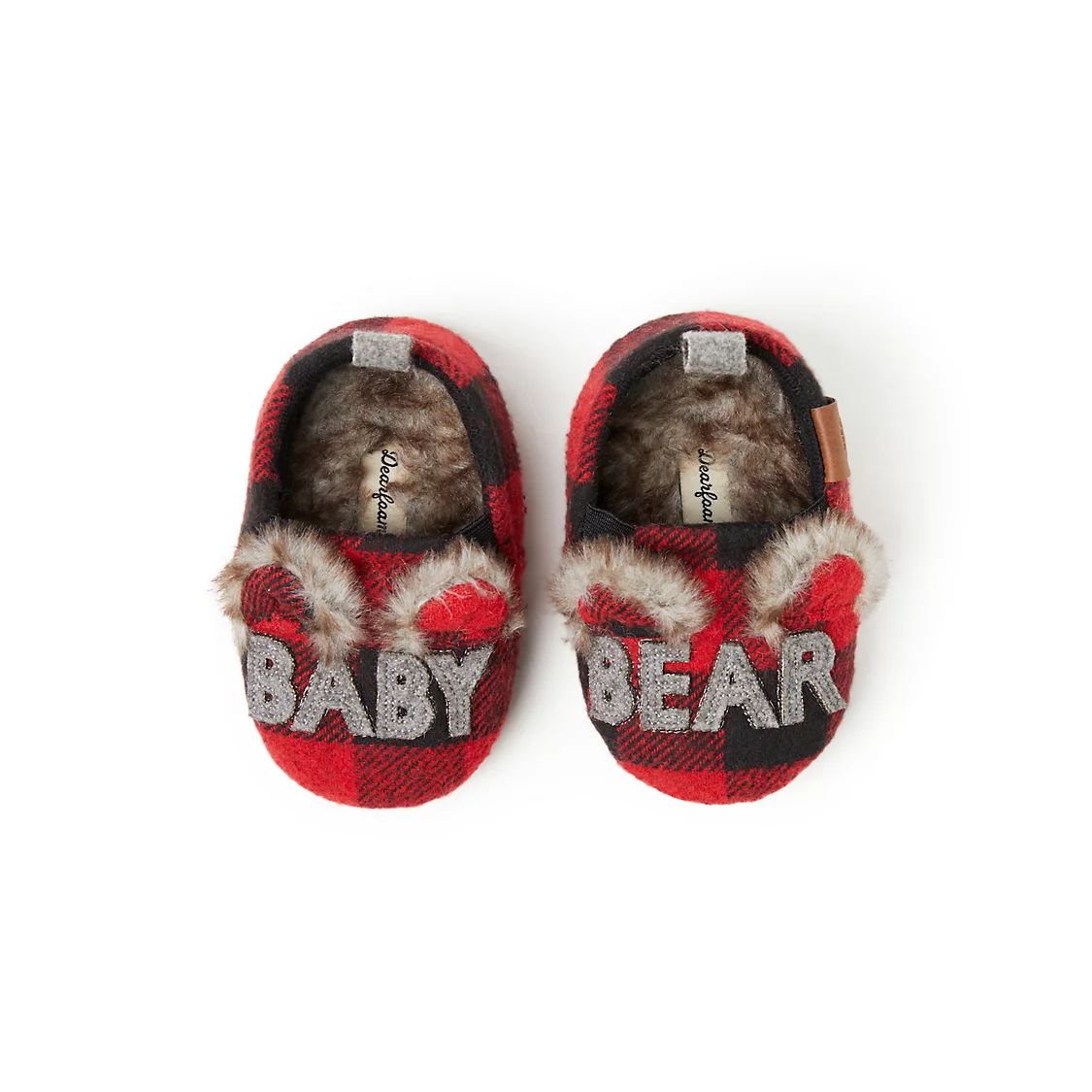 Baby Dearfoams "Baby Bear" Buffalo Check Closed Back Slippers | Kohl's