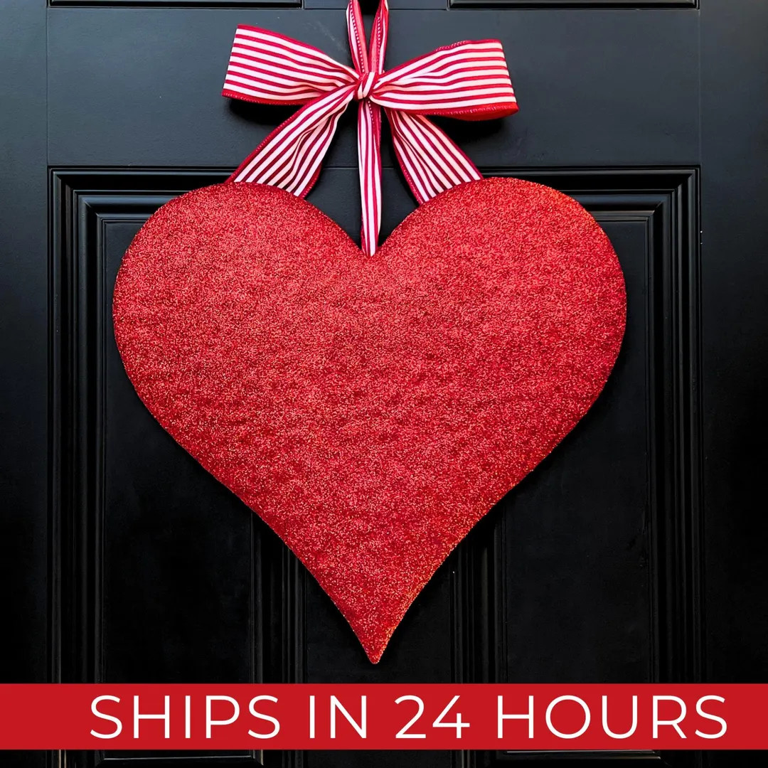 Red Heart Valentine Wreath - Heart Wreath - Heart Door Hanger | Etsy (US)
