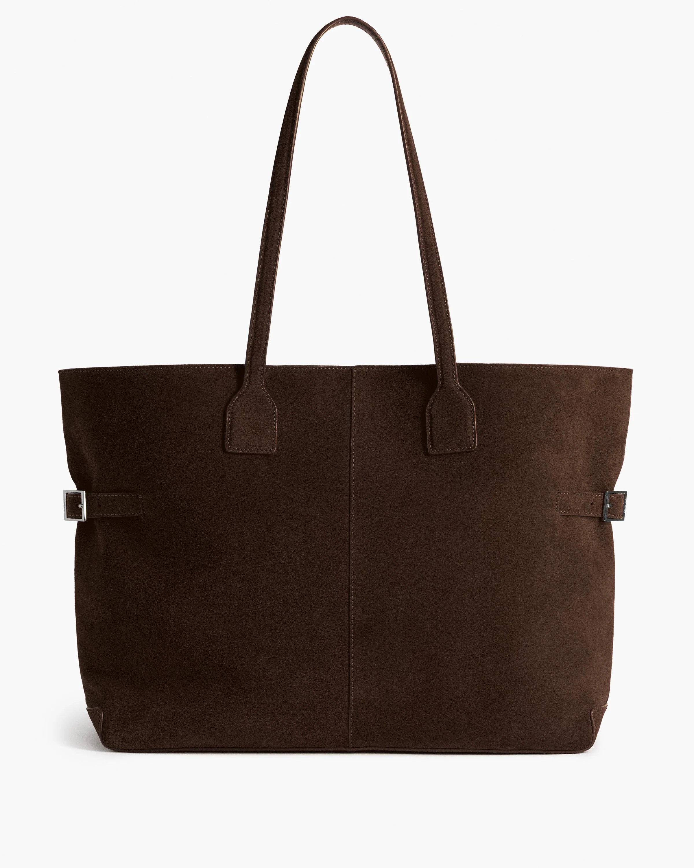 Lesley Tote Bag Suede Chocolate Bag | Flattered
