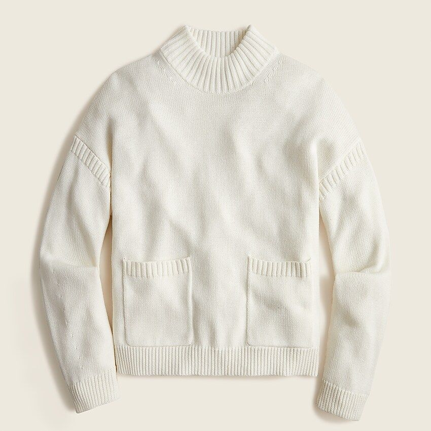 Cotton-cashmere patch-pocket mockneck sweater | J.Crew US