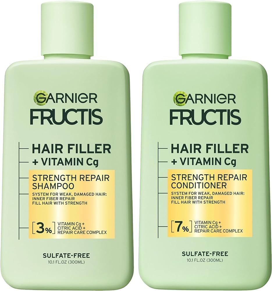 Garnier Fructis Hair Filler Strength Repair Shampoo and Conditioner Set with Vitamin Cg, 10.1 FL ... | Amazon (US)
