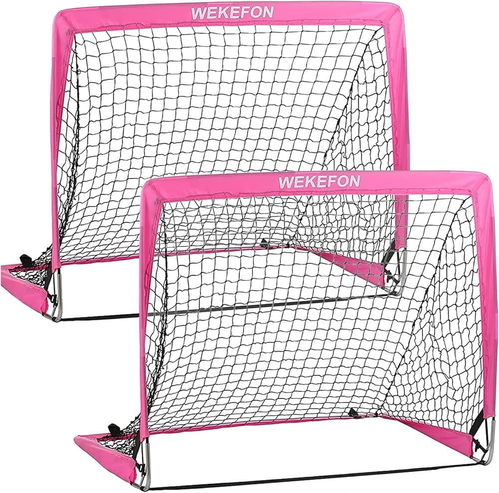 Soccer Goal Kids Soccer Net for Backyard Set of 2 - Size 2.9'x2.4' Portable Pop Up Practice Mini ... | Amazon (US)