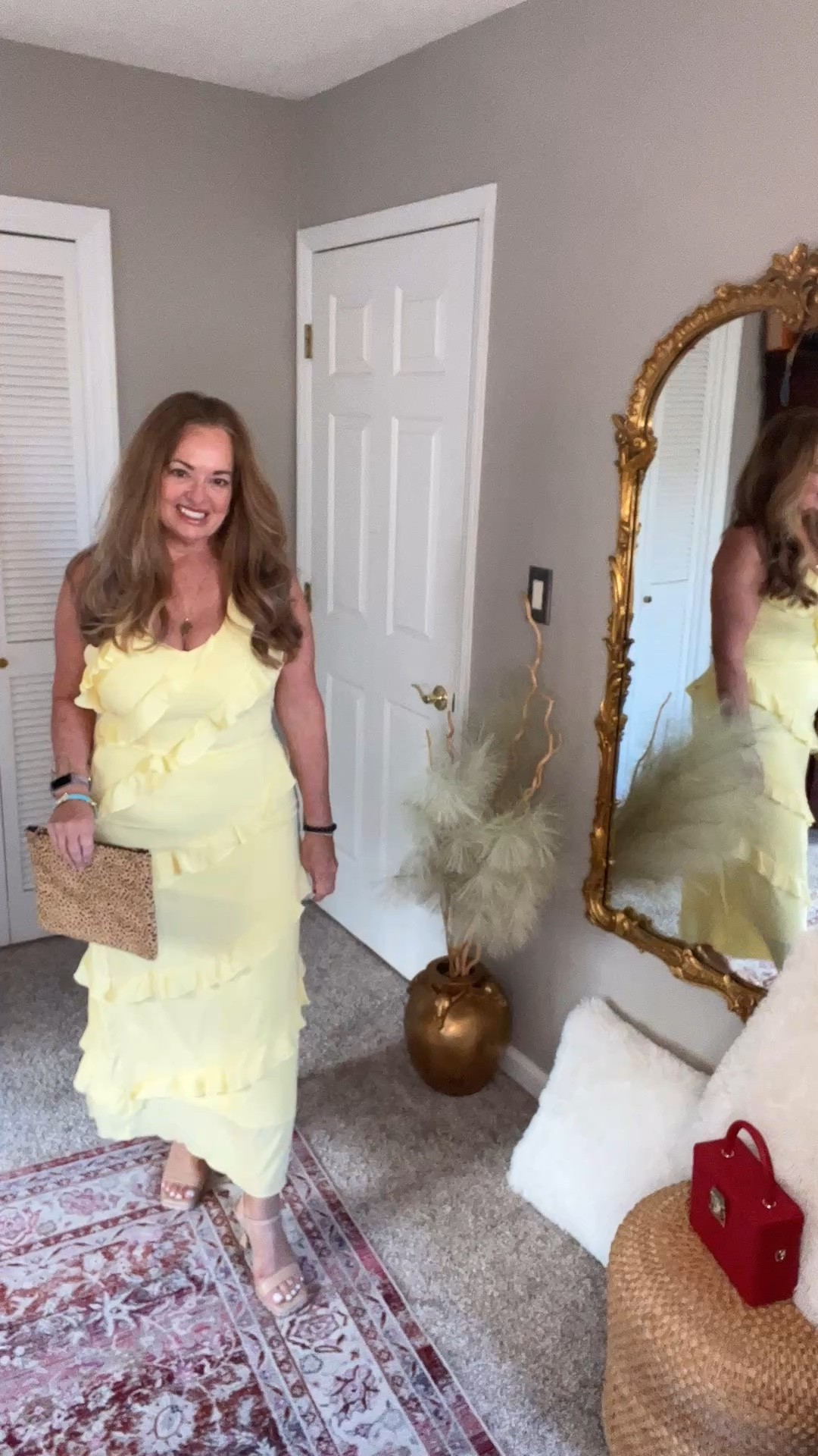 Butter yellow asymmetrical ruffle details in a light chiffon. Special occasion maxi dress. 

#LTKFestival #LTKTravel #LTKWedding