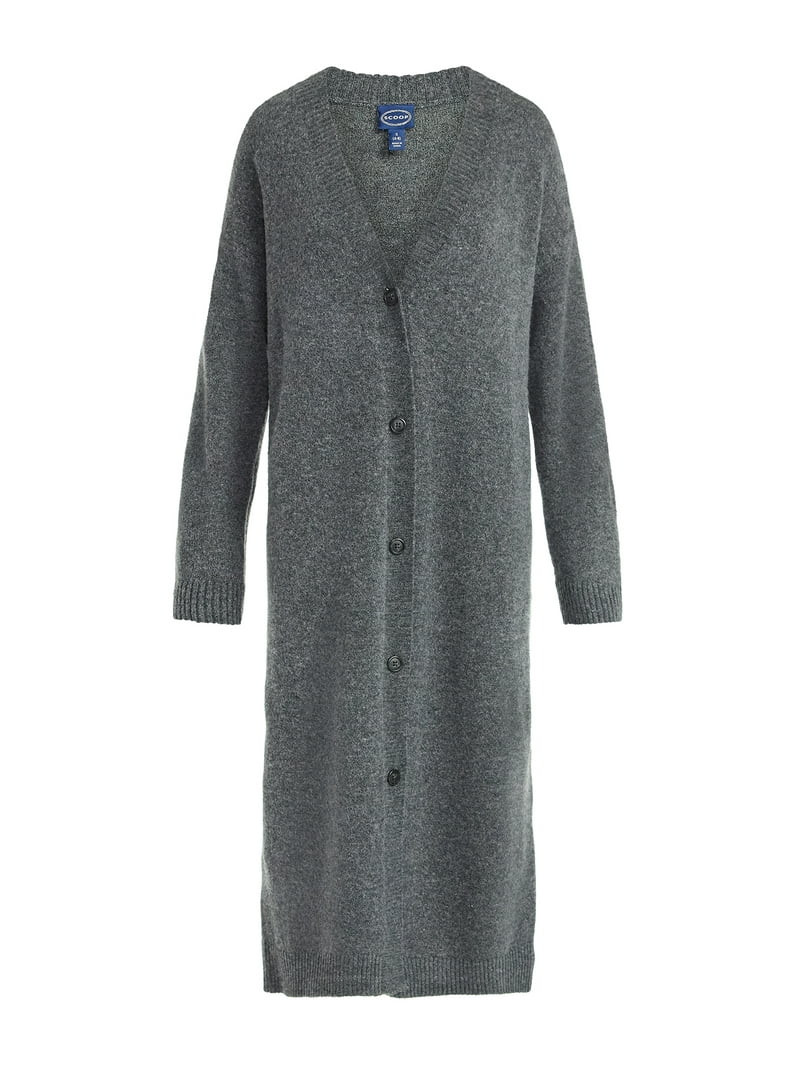 Scoop Women's and Women's Plus Button Front Maxi Cardigan Sweater, Midweight, Sizes, XS-4X | Walmart (US)