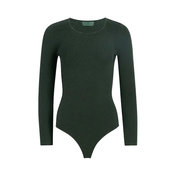 Crewneck Sweater Bodysuit | Evergreen - nuuds | nuuds