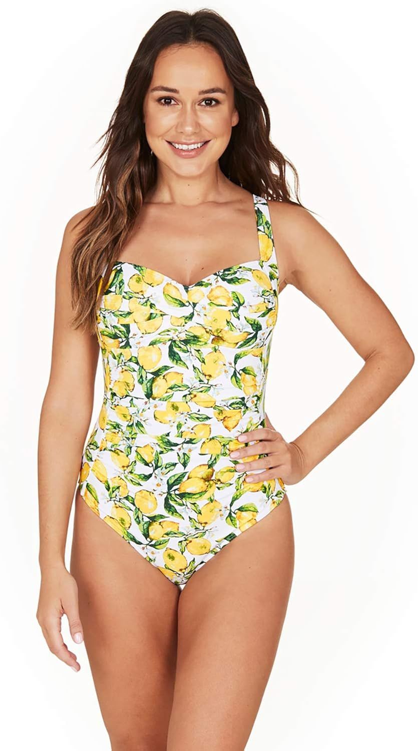 Nip Tuck Swim Lemons Twist Front Design Tummy Control One Piece Swimsuit | Amazon (US)