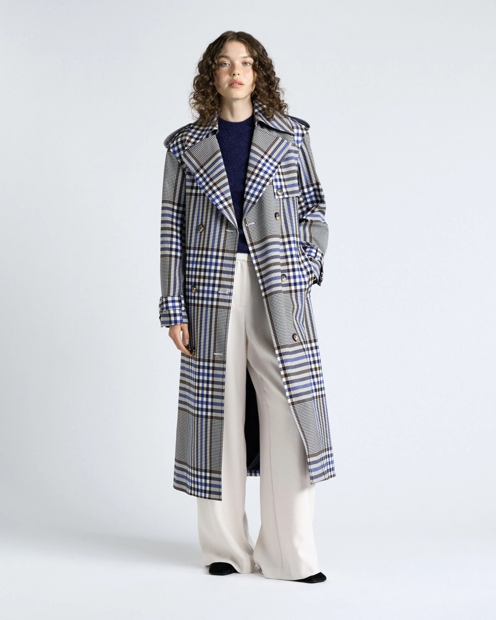 European Oversized Check Trench | Cue AU