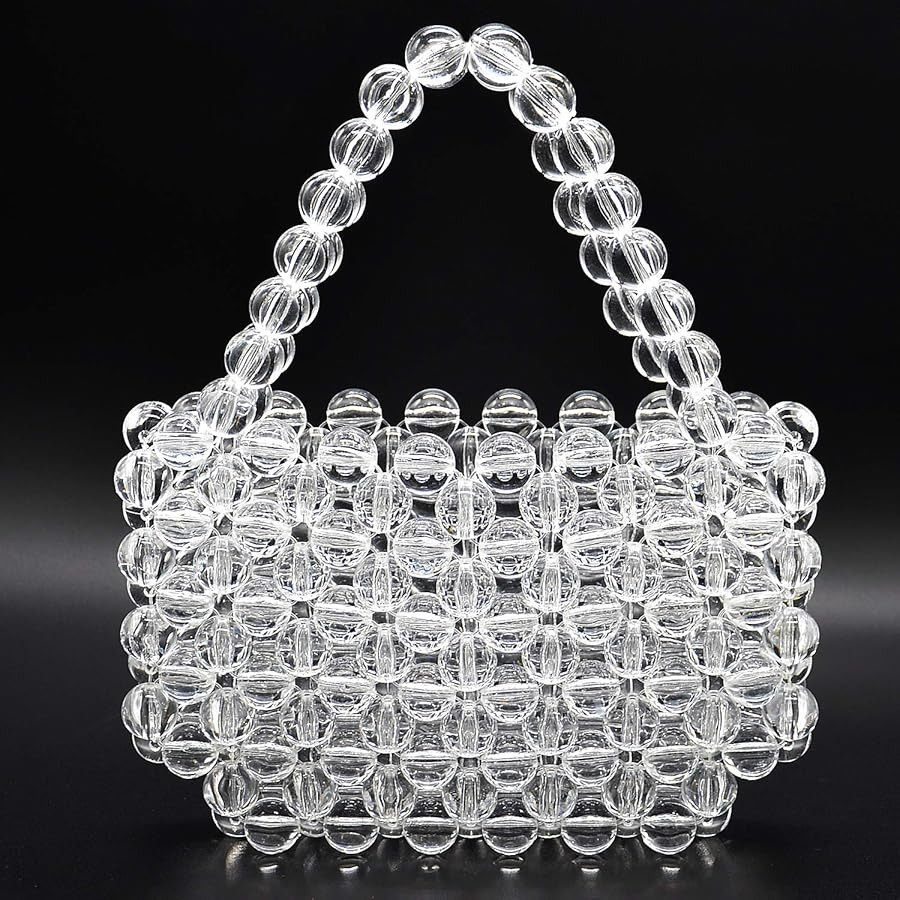 Miuco Women Beaded Bag Handmade Transparent Acrylic Handbags | Amazon (US)