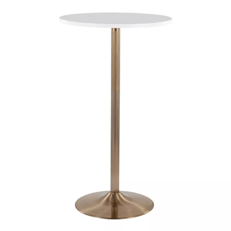 Pebble 24" Bar Height Table Gold/Whites - LumiSource | Target