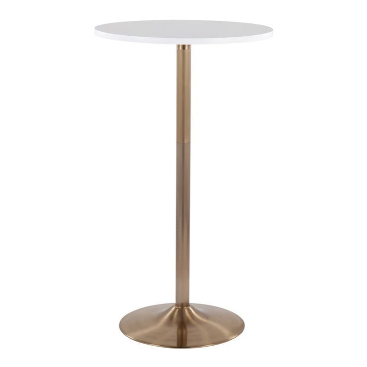 Pebble 24" Bar Height Table Gold/Whites - LumiSource | Target