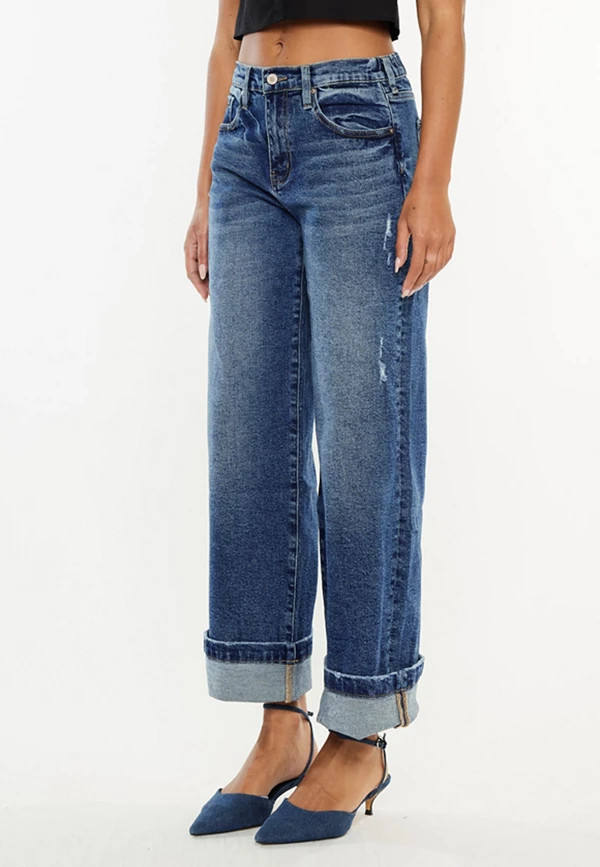 KanCan™ High Rise Cuffed Wide Leg Ankle Jean | Maurices
