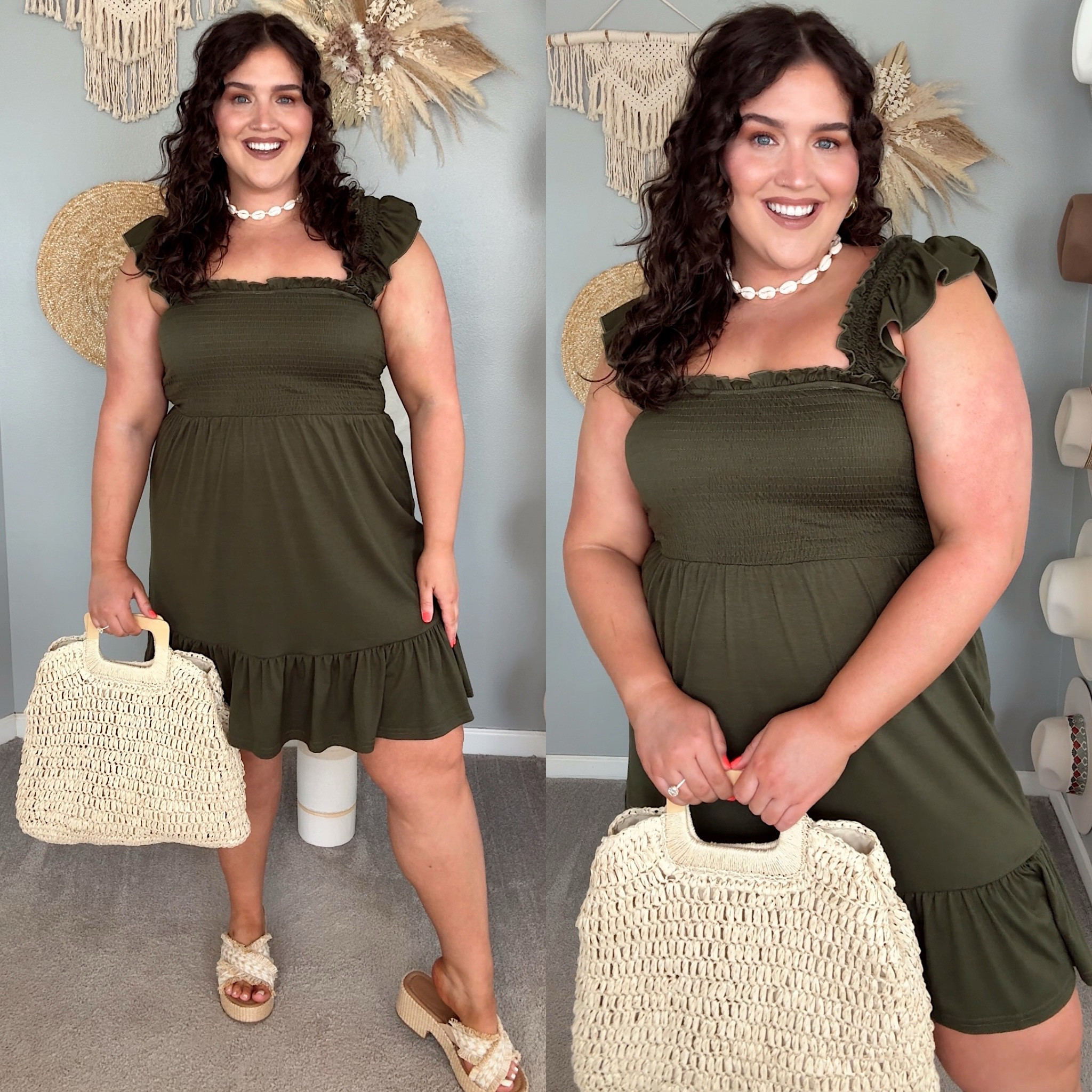 Amazon smocked mini dress 🌿 Great easy on the go Summer outfit or swimsuit coverup option. Size XL 

#LTKMidsize #LTKStyleTip #LTKFindsUnder50