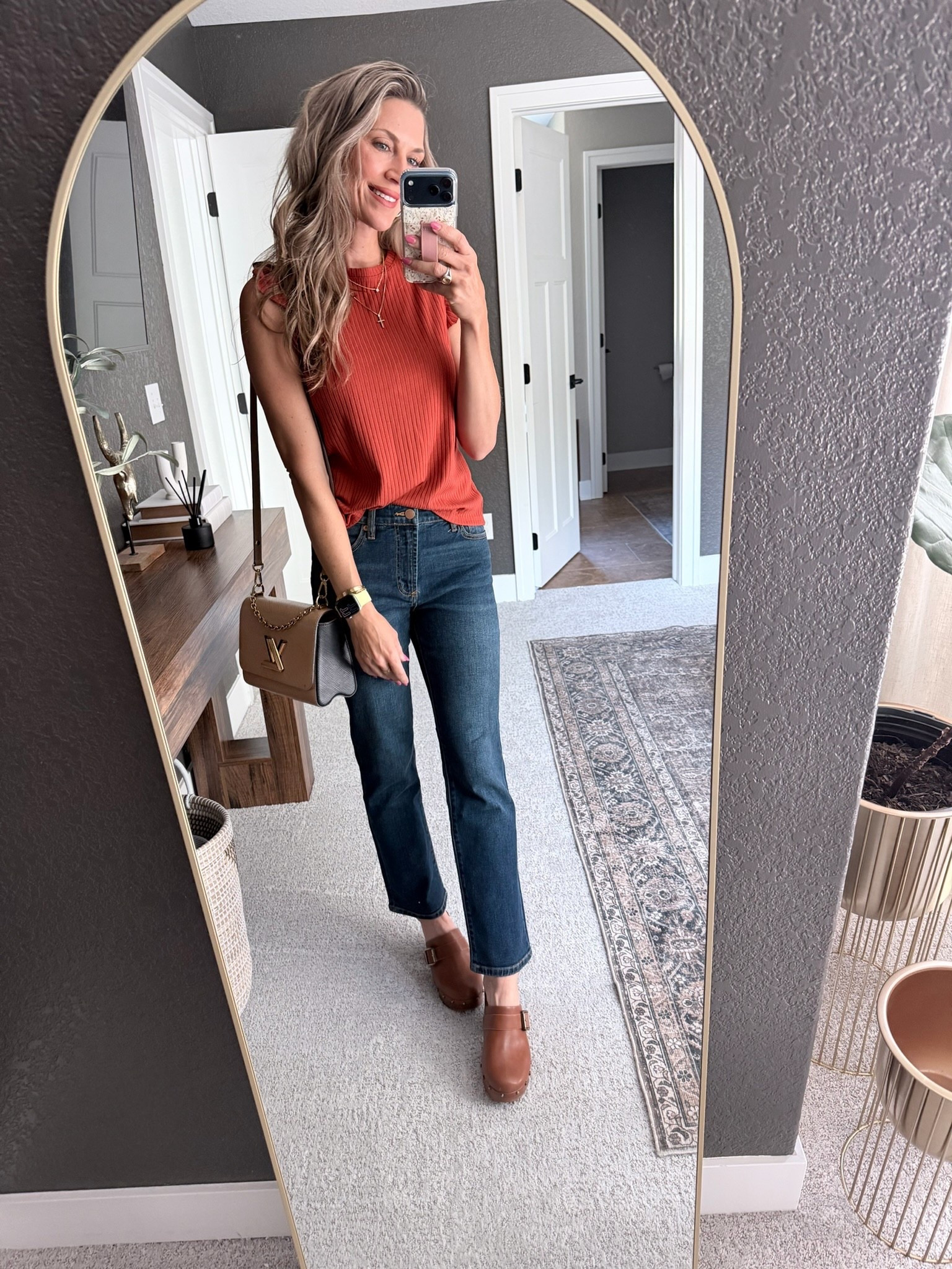 Fall tones done right 🍁
Rust knit, classic denim, and clogs—simple, put-together, and perfect for the season.


fall outfit, rust top, straight leg jeans, clogs style, neutral fall fashion, autumn wardrobe, casual fall look

#LTKShoeCrush #LTKStyleTip #LTKFallSale