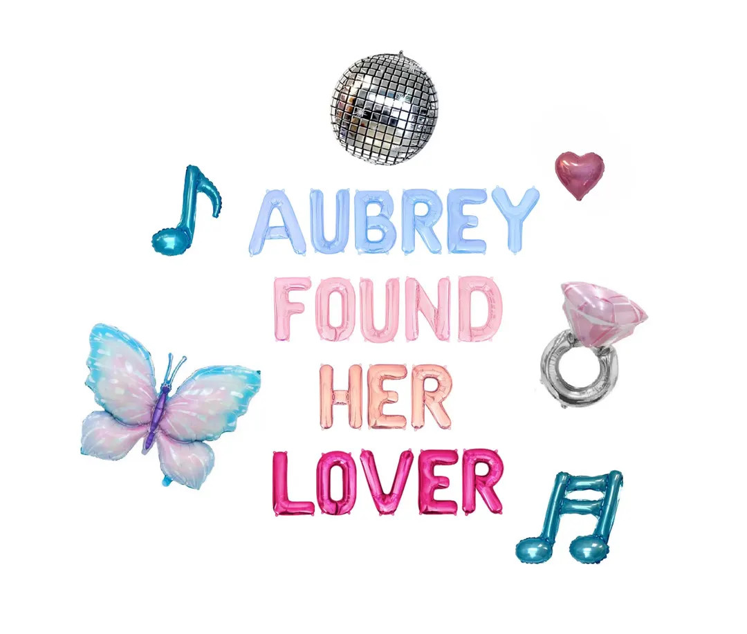 She Found Her Lover Custom Name Letter Balloon Kit Lover Bachelorette Party Decorations Lover Bal... | Etsy (US)