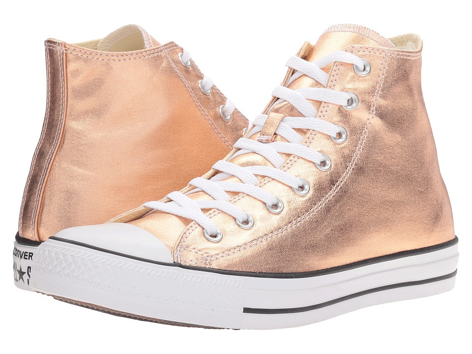 Converse - Chuck Taylor All Star Metallic Canvas Hi (Metallic Sunset Glow/White/Black) Athletic Shoes | Zappos