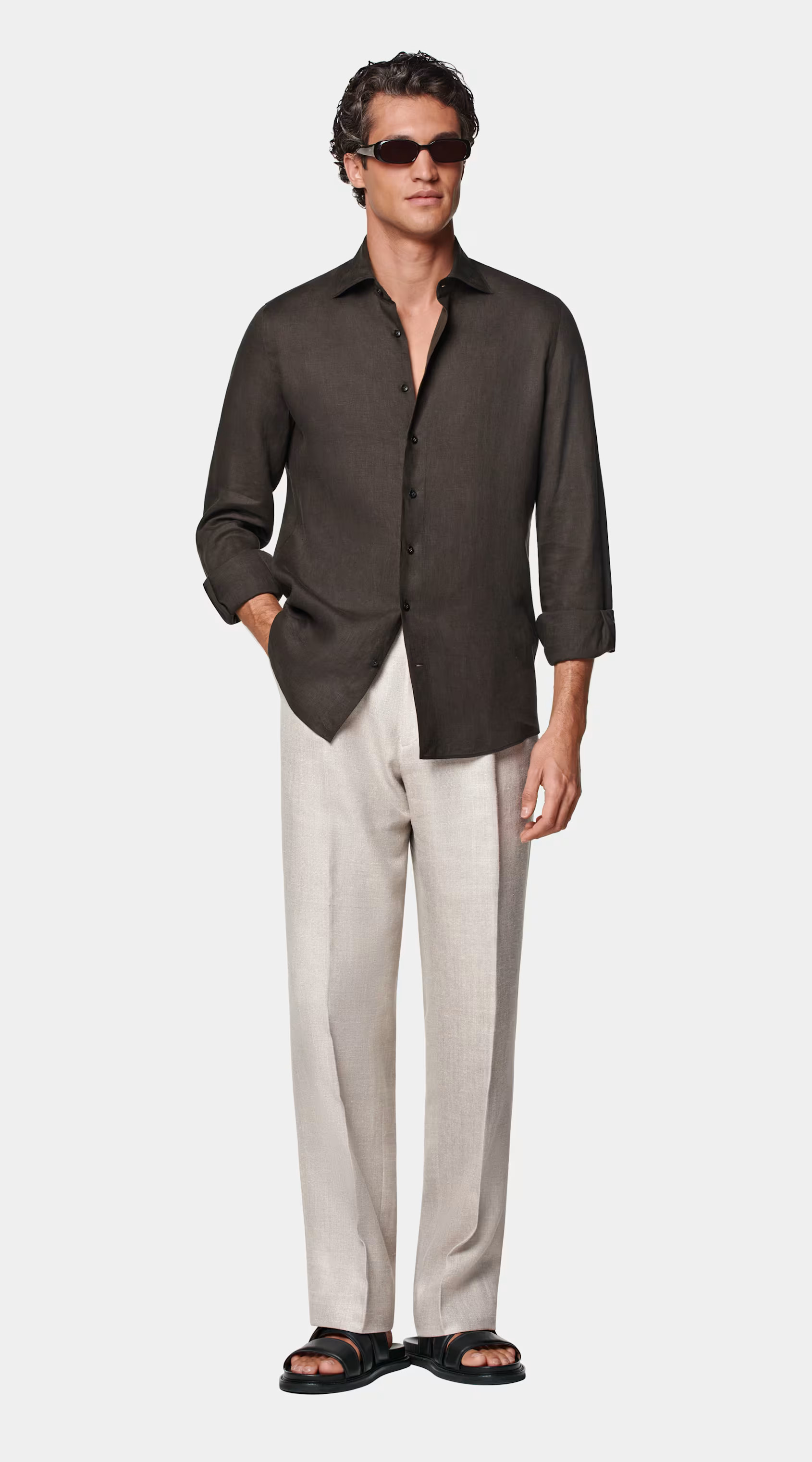 Dark Brown Tailored Fit Shirt | Suitsupply (US)