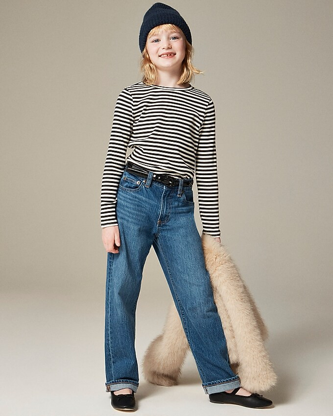 Girls' long-sleeve everyday T-shirt in vintage rib | J. Crew US