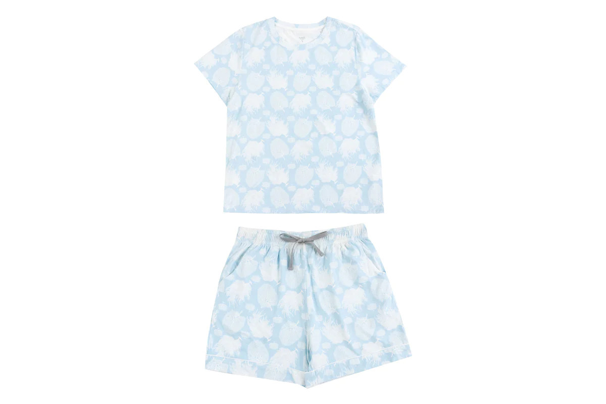 Women's Bamboo Jersey Short Sleeve PJ Set - Sea Fan | Nest Designs