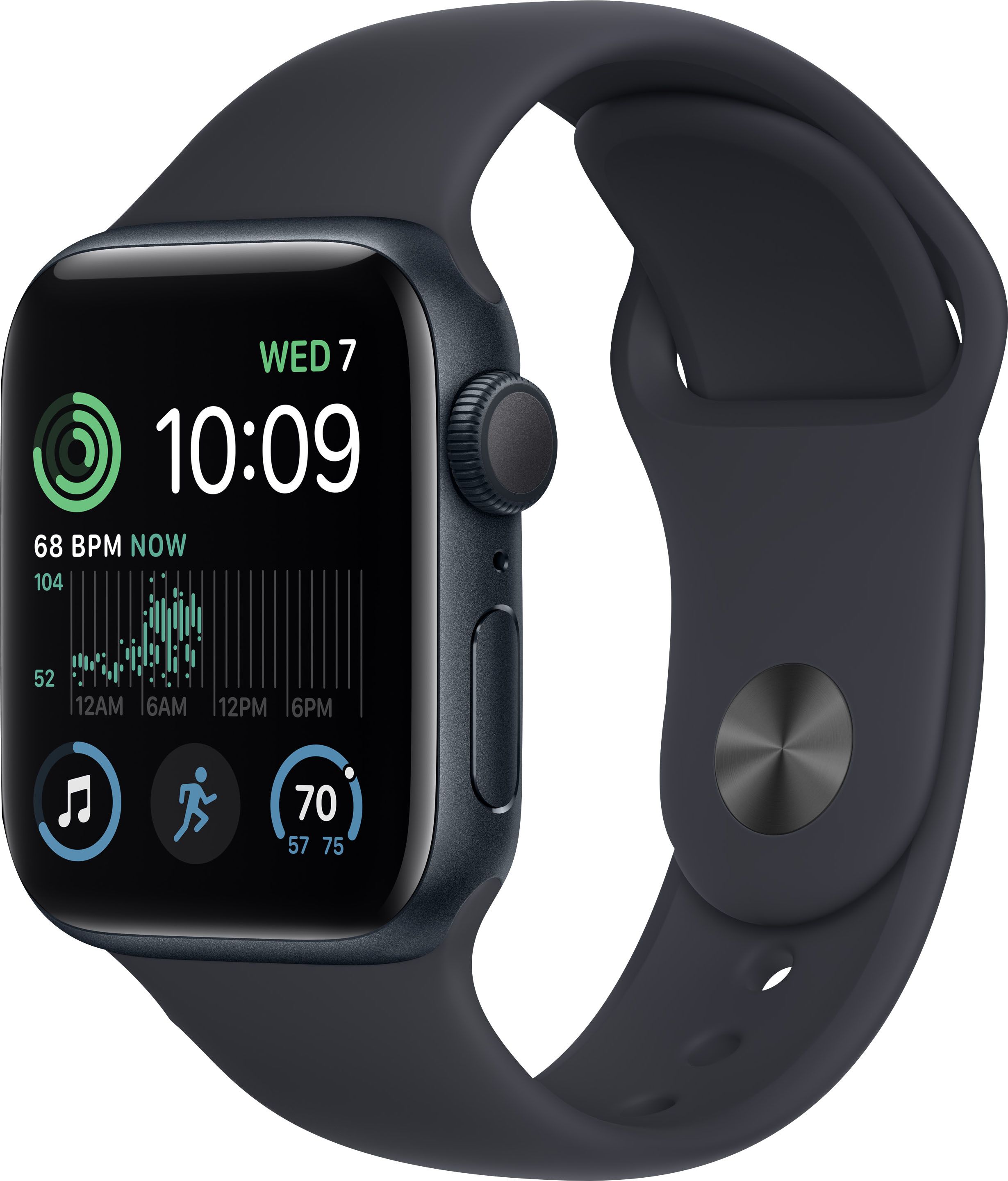 Apple Watch SE 2nd Generation (GPS) 40mm Aluminum Case with Midnight Sport Band S/M Midnight MNT7... | Best Buy U.S.