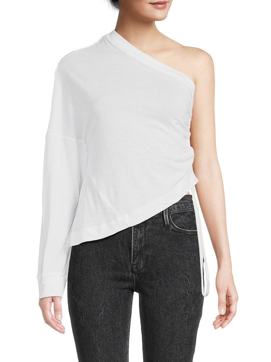 RtA Women's Athena One Shoulder Top - White - Size L | Saks Fifth Avenue OFF 5TH