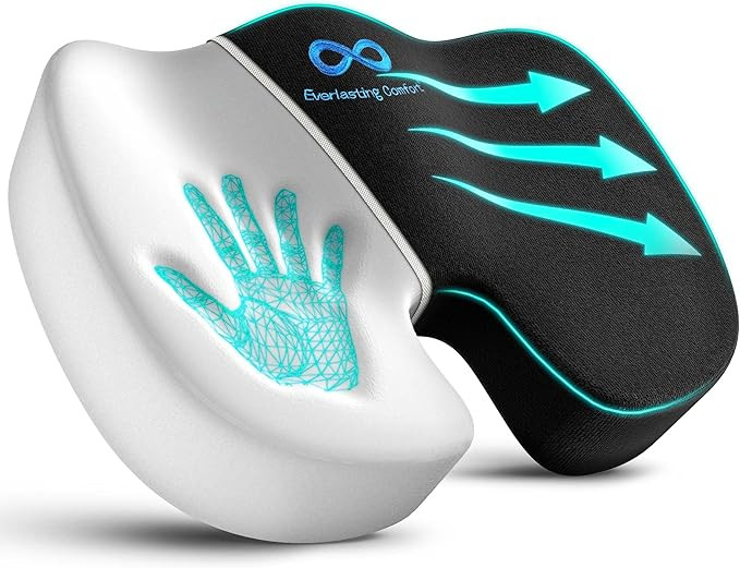 Amazon.com : Everlasting Comfort Office Chair Seat Cushion Pillow for Back, Coccyx, & Tailbone Pa... | Amazon (US)